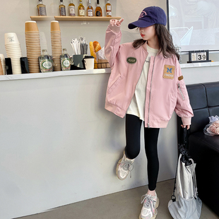 洋气夹克上衣儿童装 女大童韩版 女孩棒球服 2025新款 女童外套春秋装