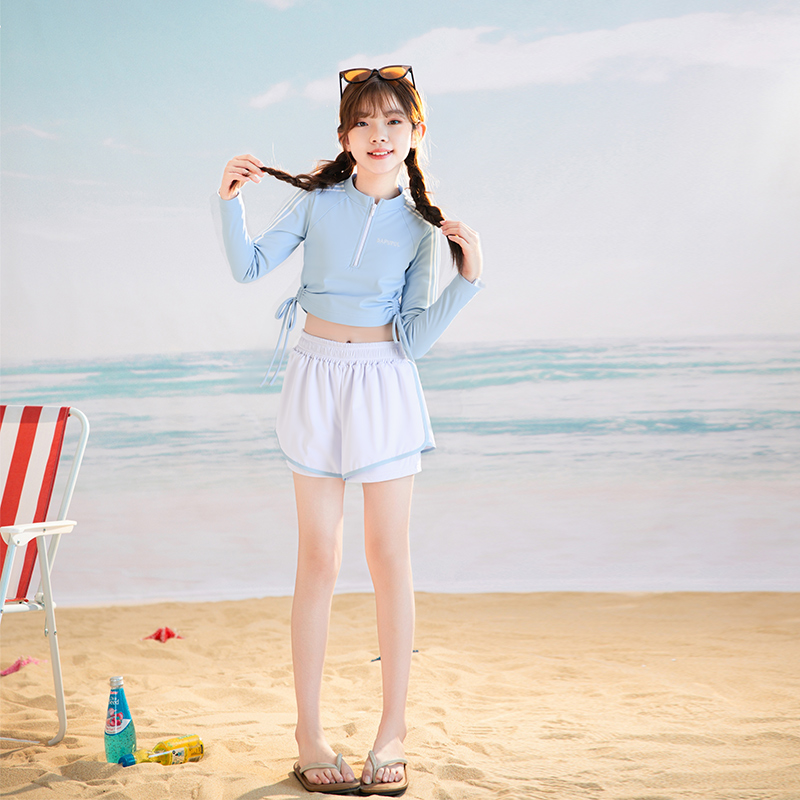女童防晒泳衣夏季分体式高级感