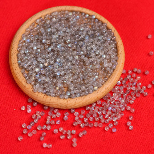 7A级天然灰月光石散珠拉长石圆珠