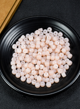 优化和田玉立体藕粉色老型珠散珠DIY水晶手串珠材料手链配珠佛珠