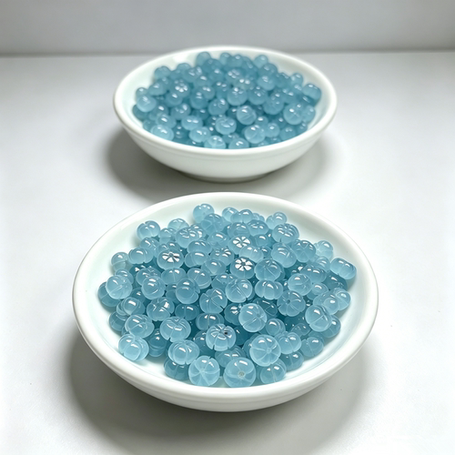 海蓝宝色8x4mm南瓜珠散珠冰蓝梅花diy手链项链玉石饰品配件批发