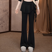 MuMu现代舞微喇高腰遮胯荷叶边假两件练功裤 古典舞中国舞舞蹈裤