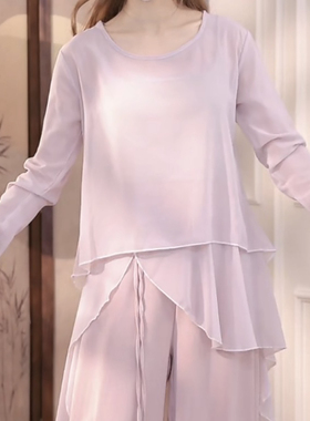 MuMu现代舞雪纺纱罩衫古典舞身韵瑜伽服现代舞服上衣