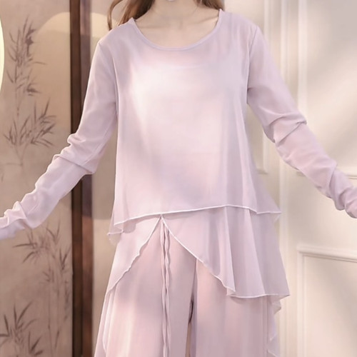 MuMu现代舞雪纺纱罩衫古典舞身韵瑜伽服现代舞服上衣
