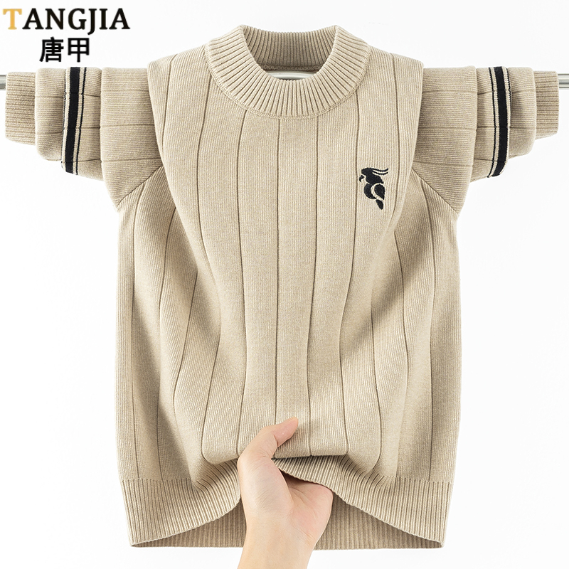 刺绣鹦鹉男学生青少年羊毛衫厚款