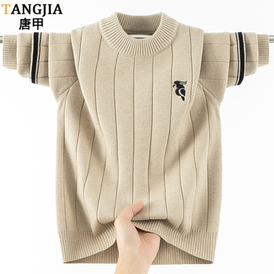 刺绣鹦鹉男学生青少年羊毛衫厚款