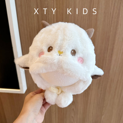 婴儿护耳帽冬季加厚保暖毛绒可爱