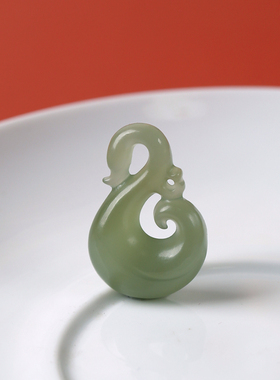 天然和田玉山料青玉晴水烟紫色额如意吊坠男女款项链挂件