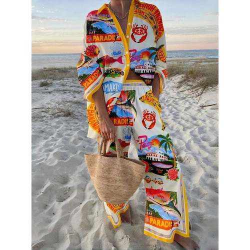 2025 vacation style cruise ship outfit sea shirt set