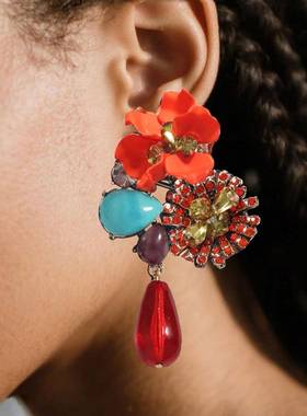 ZAautumn and winter 新款retro personality exaggeration 百搭r