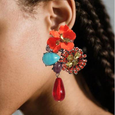 ZAautumn and winter 新款retro personality exaggeration 百搭r