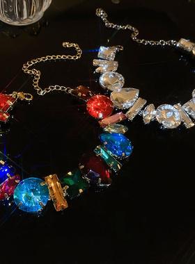 exaggeration 镶钻rotundity water droplet 方块chokernecklace