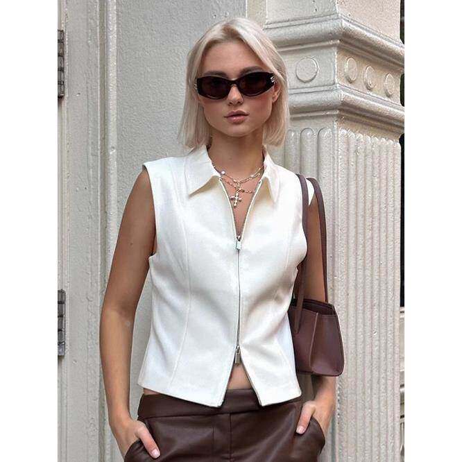 outerwear, sleeveless top, export women's clothing
