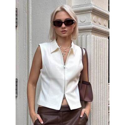 outerwear, sleeveless top, export women's clothing