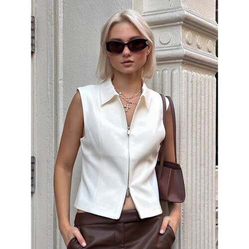 outerwear, sleeveless top, export women's clothing