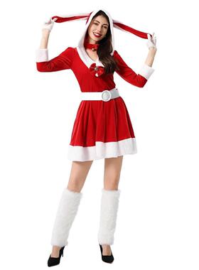 2025圣诞节clothing 圣诞老人红色兔女郎兔子装制服party 连衣裙