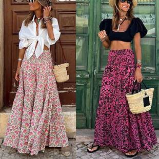 maxi Skirts flora ladies Summer Women Clothes Skirt long For