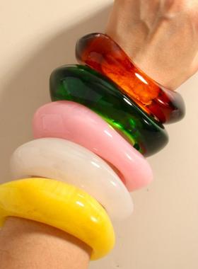 minimalist fashion atmosphere 多色resin bracelet irregular t