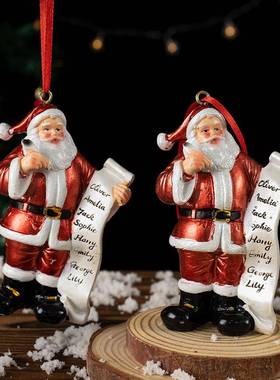 新款圣诞老人圣诞节挂件家居桌面圣诞树装饰starp 礼物树脂摆件