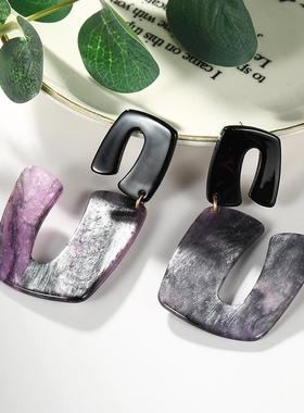 exaggeration acrylic 星空闪亮耳环女minimalist 耳饰accessorie