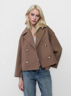 2025autumn new women's clothing 毛呢coat 风fashion minimalis
