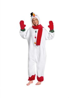 圣诞节 adult 圣诞礼服毛绒圣诞老人奥尼西驯鹿姜饼雪人一件Cospl