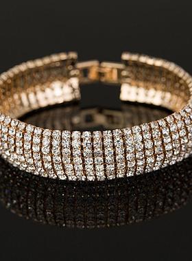 accessories 女版水钻bracelet fully paved with diamonds 女士