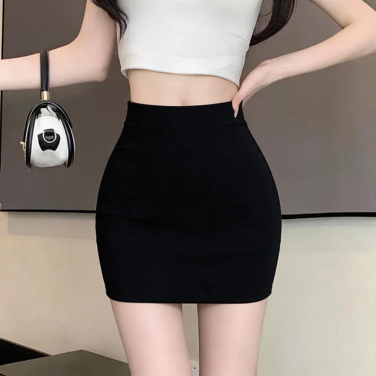 黑色短裙女春夏新款2026韩版高腰显瘦性感辣妹职业包臀一步半身裙