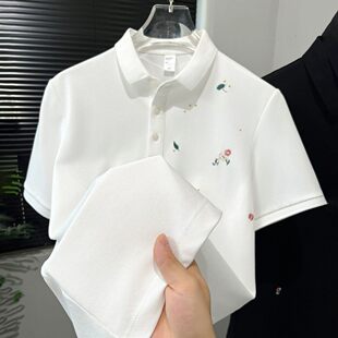 花花公子夏季新款男士polo衫潮流休闲短袖男刺绣翻领t恤潮牌上衣