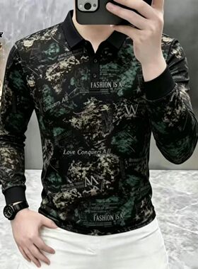 花花公子翻领卫衣男士2026秋季爆款时尚休闲打底衫长袖POLO衫上衣