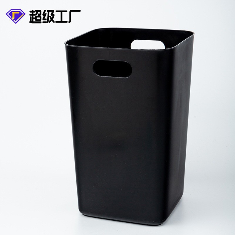 黑色无盖厨房垃圾桶家用卫生间卧室办公室客厅收纳塑料垃圾桶