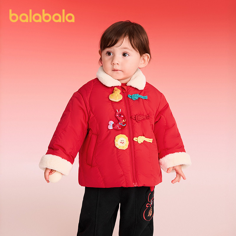 巴拉巴拉balaOne棉服新中式春装