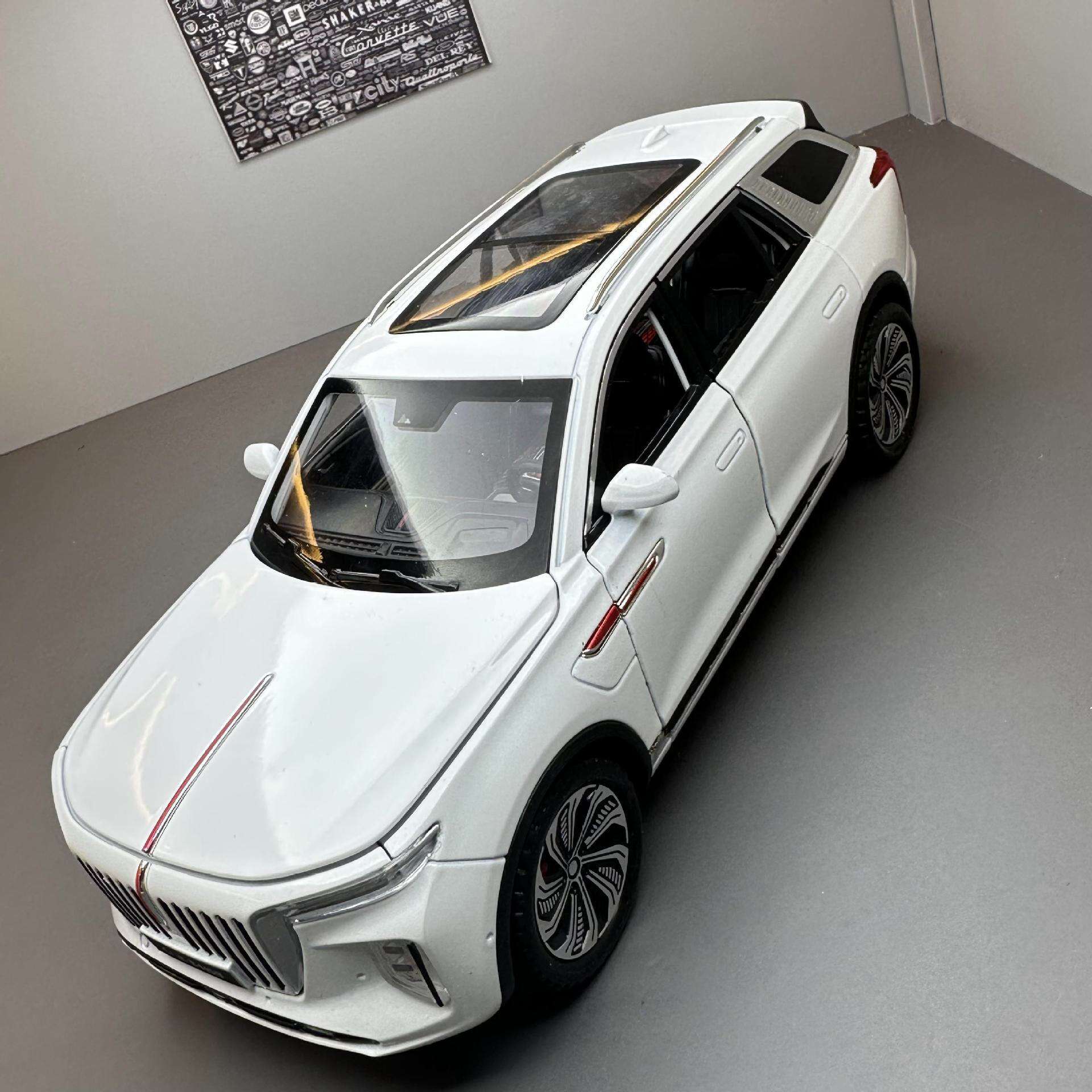 新款车致合金车模1:24六开红旗EHS9玩具汽车带声光音乐模型摆件藏