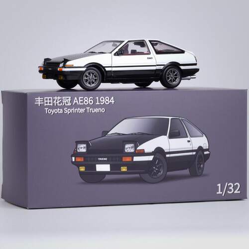 玩具合金汽车模型1:32头文字D丰田花冠AE86转向避震发光四开门