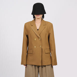法式 扣西服外套女西装 气质小2025秋冬纯色时尚 显瘦图案袖 修身 新款