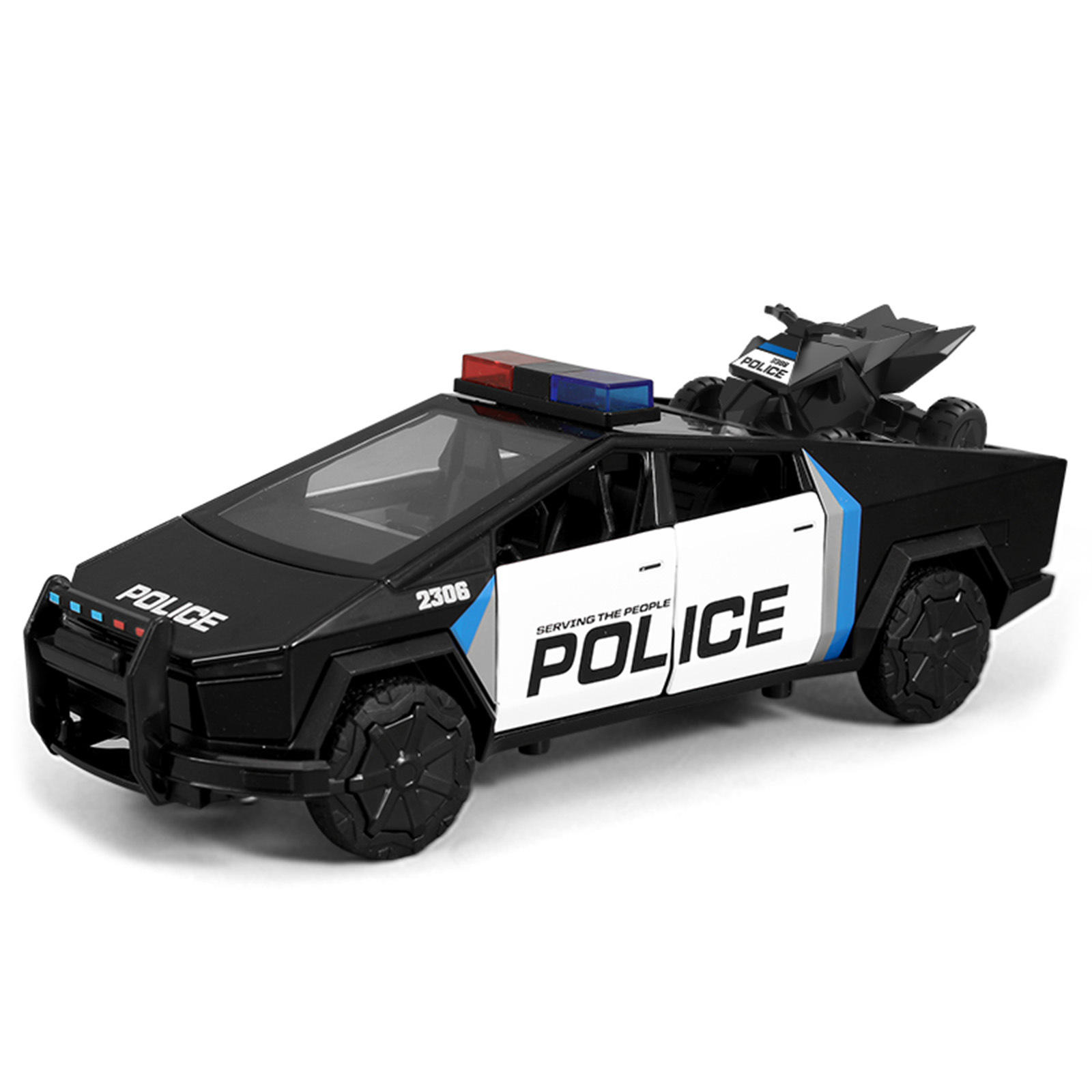 新款 1:24合金特斯model警车系列仿真车模型灯光摆件玩具