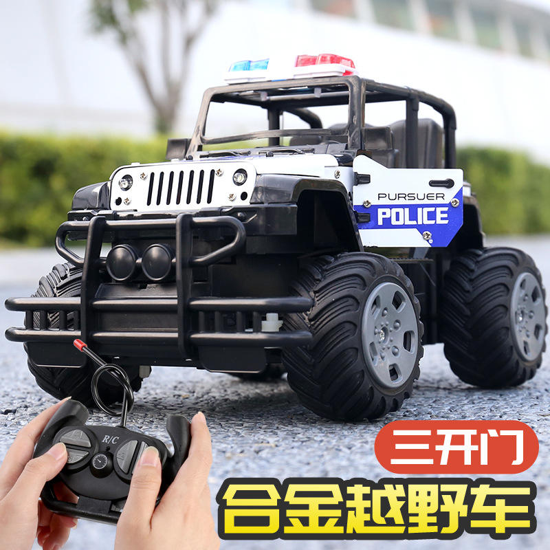 新款 儿童车合金四驱警车高速漂移攀爬遥控赛车男孩汽车玩具