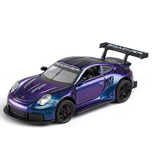 新款 1:32保时婕GT3RS合金尾翼汽车模型玩具车音效摆件炫酷超跑车