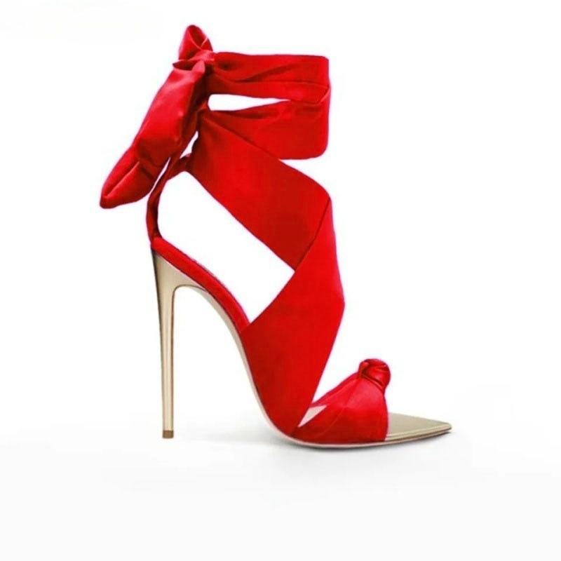 新款 欧美凉鞋 结绑带细跟时装bridal shoes婚鞋sandashysfly