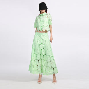 半身裙套装 新款 刺绣小众设计感衬衫 名媛风两件套女2025秋季 女 法式