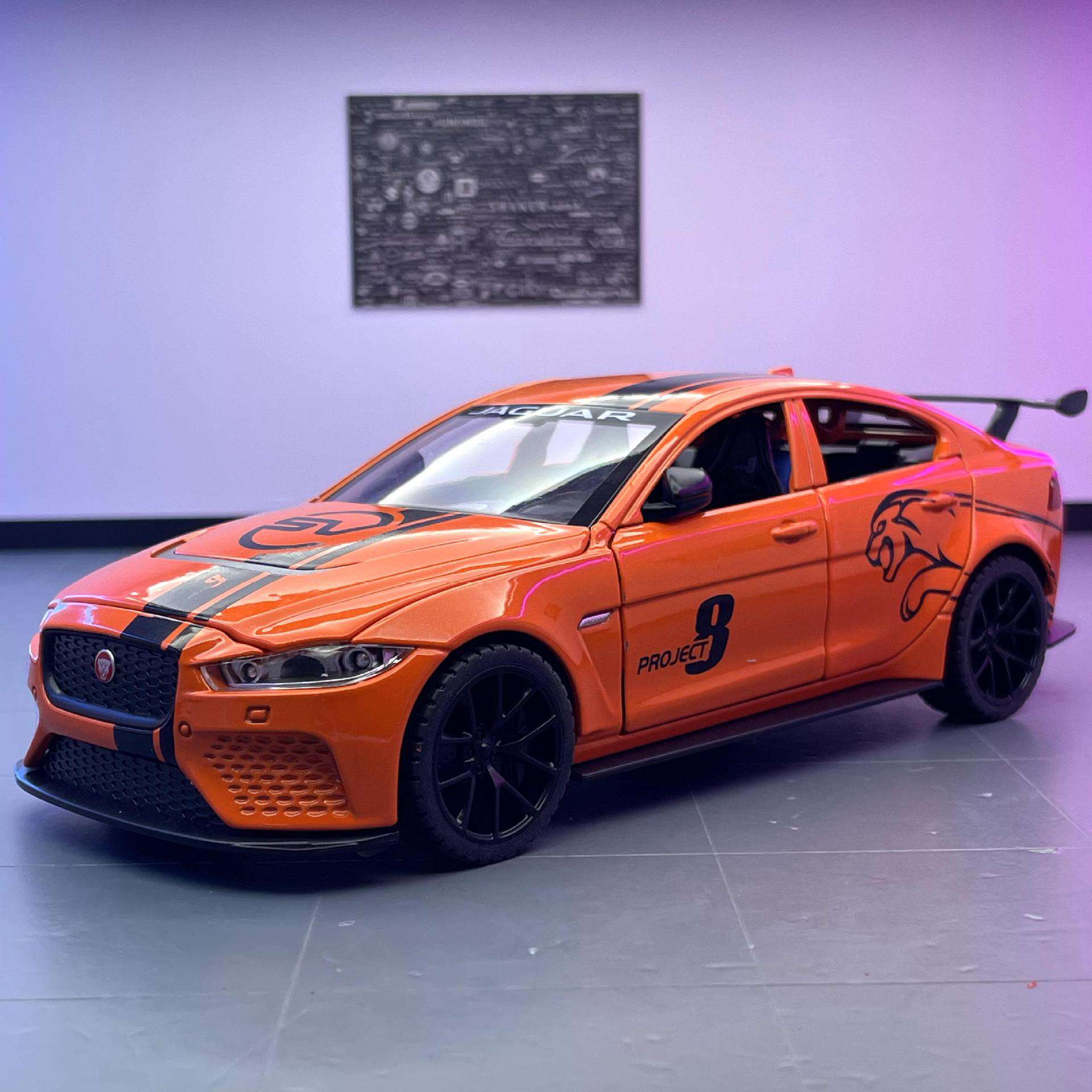 新款 奇艺合金1:24XESVProject8声光汽车模型玩具摆件礼物