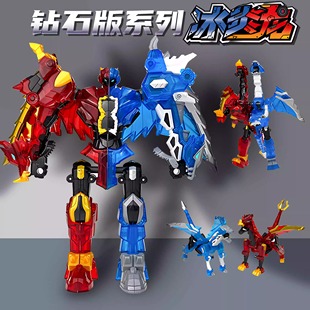 钶龙战记冰炎龙钻石版神勇儿童变形玩具金刚恐龙男孩狂暴科机器人