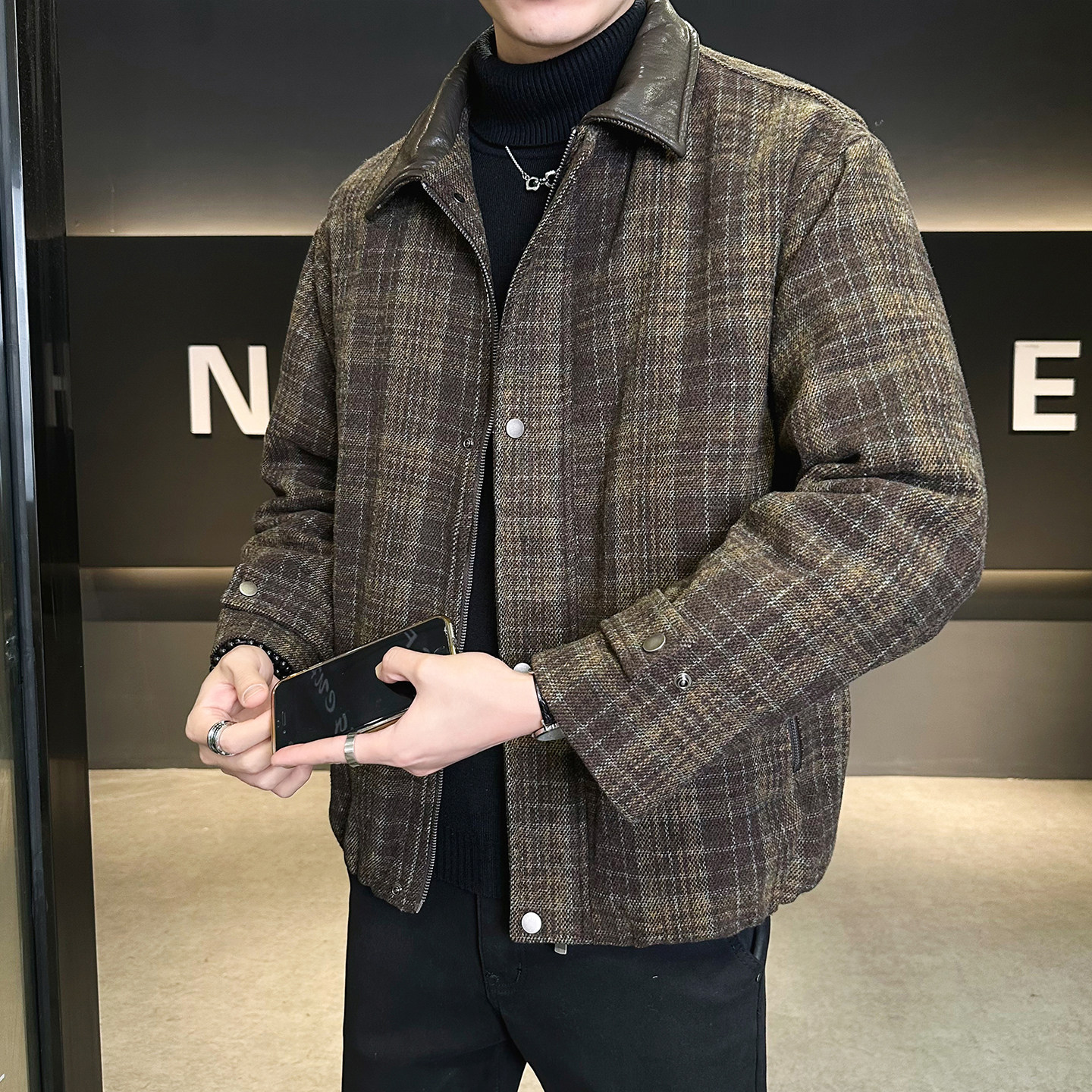 新标95绒小香风羽绒服男士2025新款外套男装B320-859240-P265,男装羽绒服,电商B320