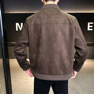 2026春季新款高品质麂皮绒翻领休闲夹克外套男士B320-2686-P145图片