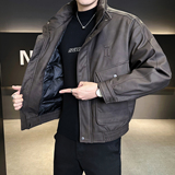 新标90绒美式皮衣羽绒服男冬季2025新款休闲外套B320-818-P305，男装皮衣，电商B320