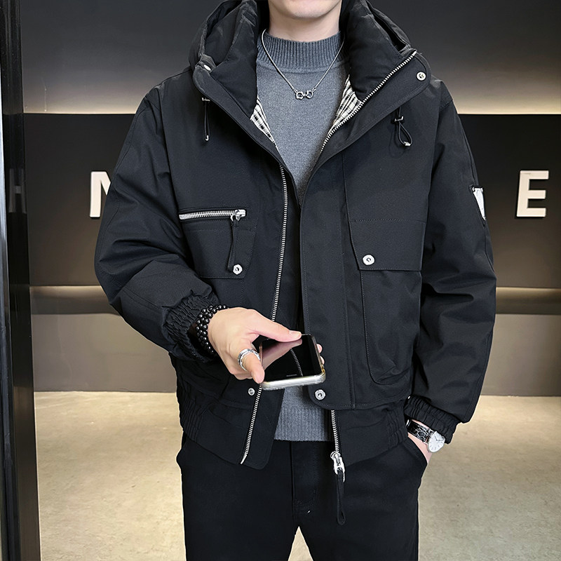 新标90绒连帽羽绒服男士2025新款休闲外套男装B320-9908-P295,男装羽绒服,电商B320