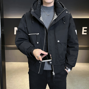 新标90绒 连帽羽绒服男士2025新款休闲外套男装B320-9908-P295图片