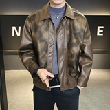 店主风皮衣男士2025新款秋季休闲皮夹克男装外套B320-7706-P145，男装皮衣，电商B320