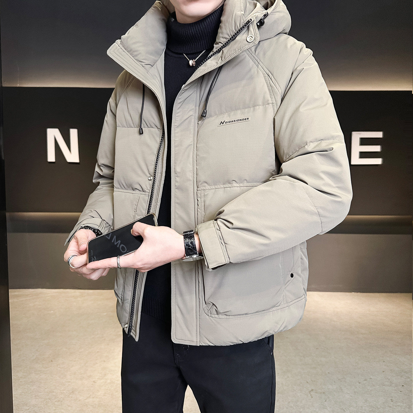 标50绒连帽羽绒服男士2025冬季新款外套男装B320-6610-P235,男装羽绒服,电商B320
