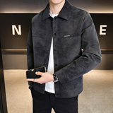 2026春季新款高品质麝皮绒翻领休闲夹克外套男士B320-9895-P140，男装夹克，电商B320